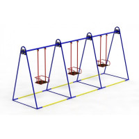 Гойдалки  дитячі потрійні металеві 